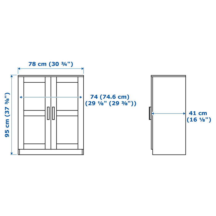 BRIMNES Cabinet with doors, black, 78x95 cm