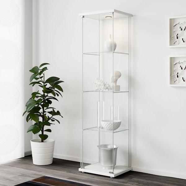 DETOLF Glass-door cabinet, white 43x163 cm