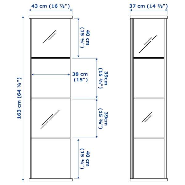 DETOLF Glass-door cabinet, white 43x163 cm