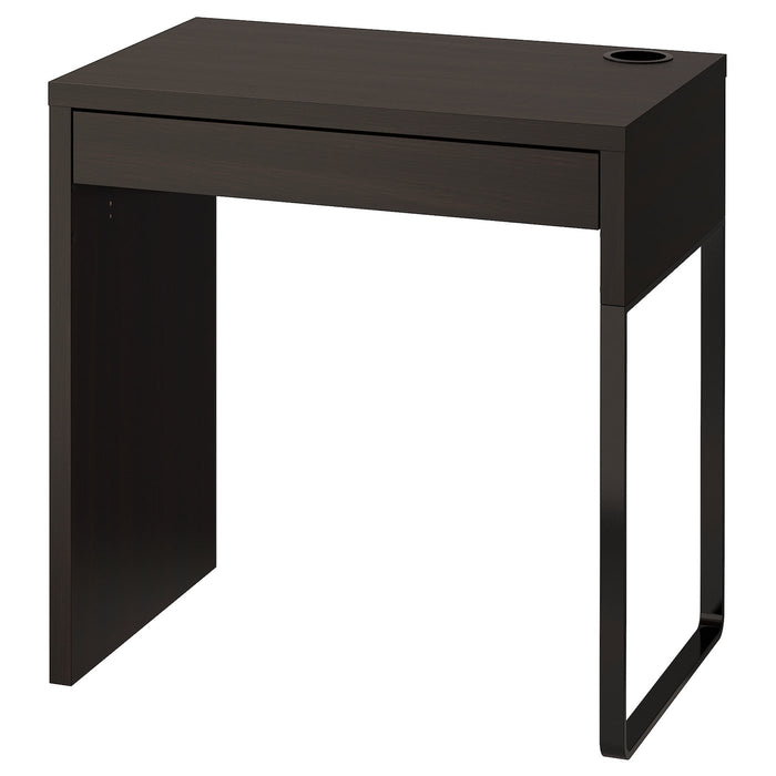 MICKE Desk, black-brown 73x50 cm