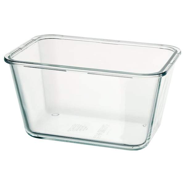 IKEA 365+ Food container, rectangular/glass 1.8 l