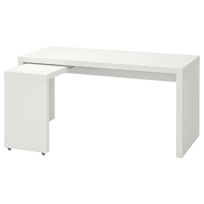 MALM Desk with pull-out panel, white 151x65 cm