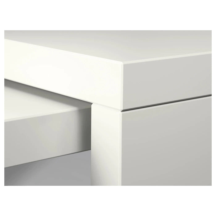 MALM Desk with pull-out panel, white 151x65 cm