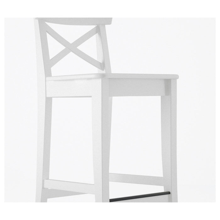 INGOLF Bar stool with backrest, white, 63 cm