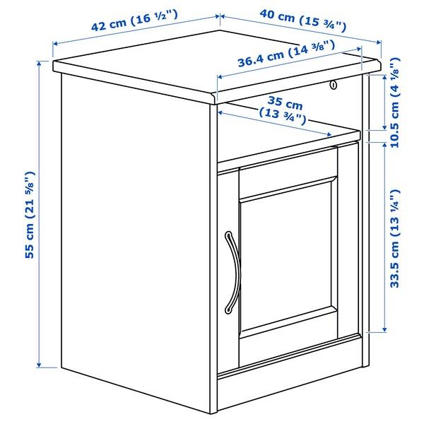 SONGESAND Bedside table, white 42x40 cm