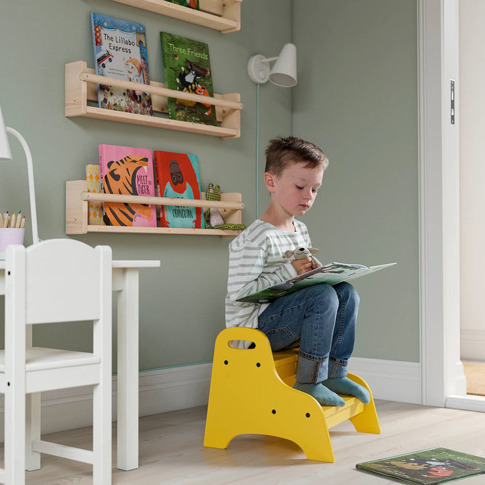 TROGEN children's step stool, yellow, 40x38x33 cm