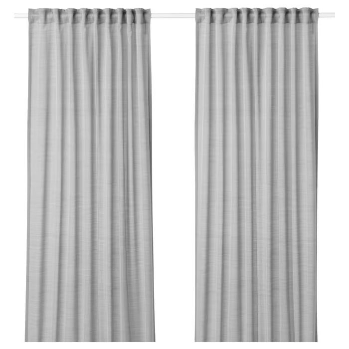 HILJA Curtains, 1 pair, grey, 145x250 cm