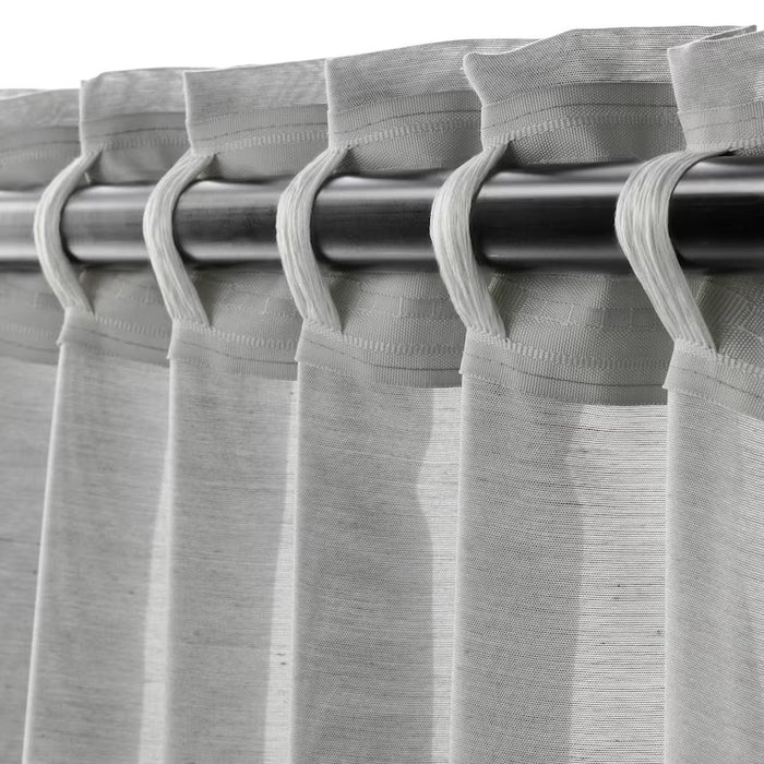 HILJA Curtains, 1 pair, grey, 145x250 cm