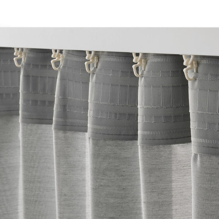 HILJA Curtains, 1 pair, grey, 145x250 cm