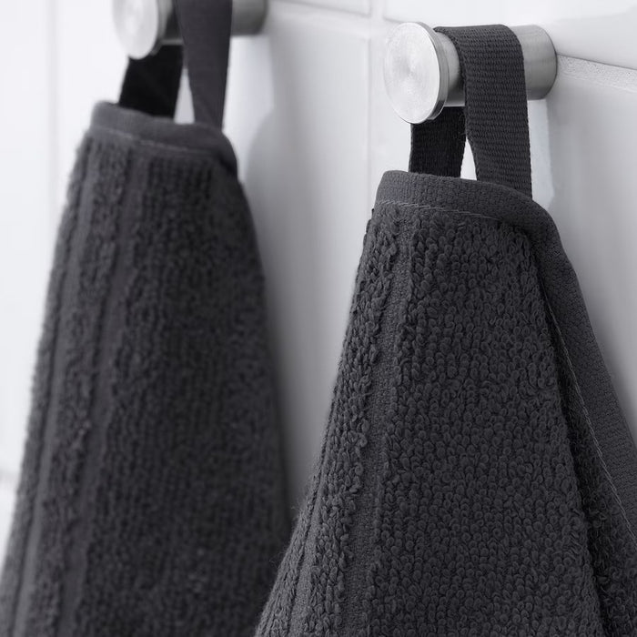 VAGSJON hand towel, dark grey, 40x70 cm