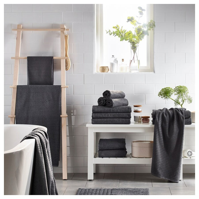 VAGSJON hand towel, dark grey, 40x70 cm