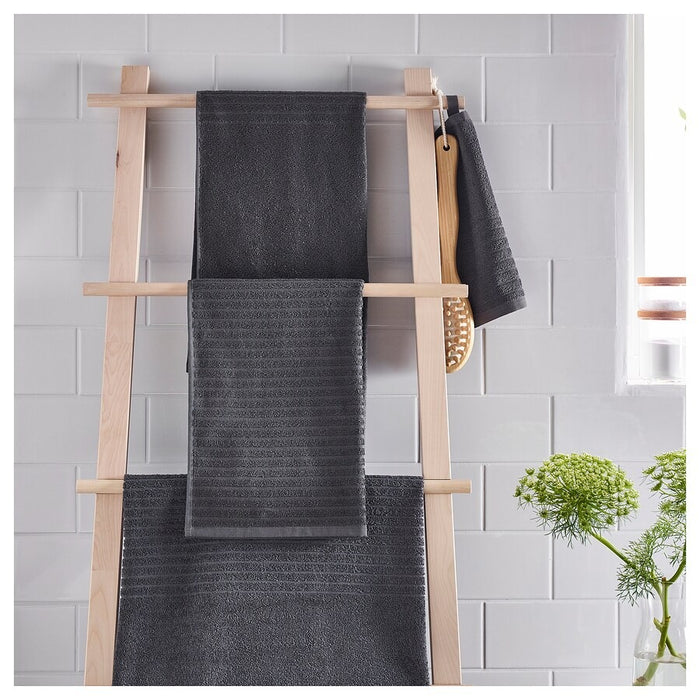 VAGSJON hand towel, dark grey, 40x70 cm