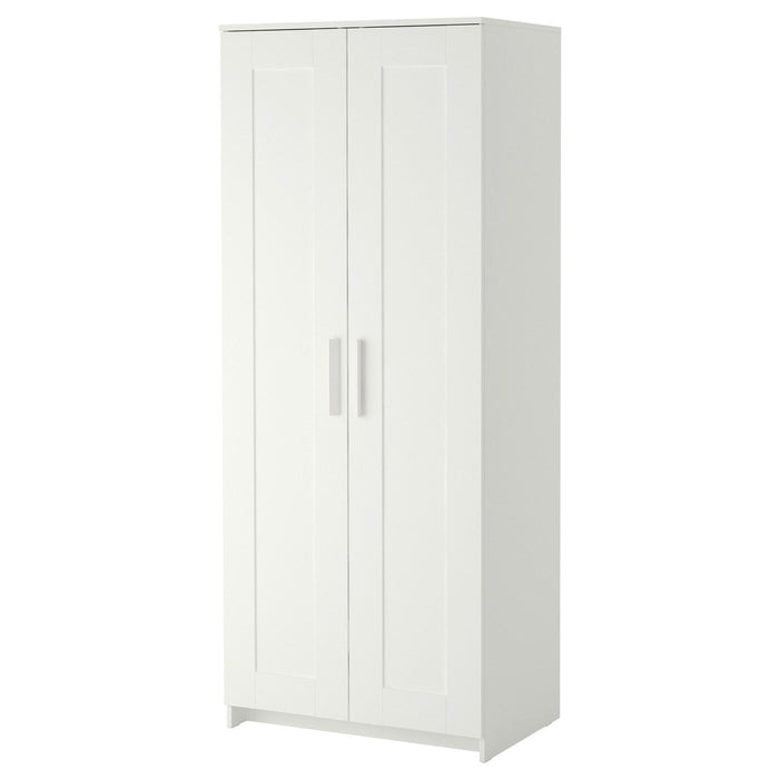 BRIMNES Wardrobe with 2 doors, white 78x190 cm