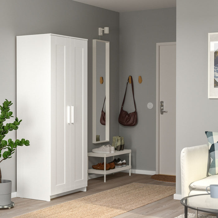 BRIMNES Wardrobe with 2 doors, white 78x190 cm