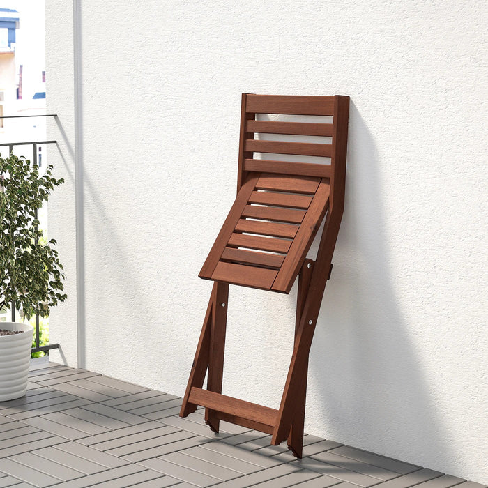 APPLARO Chair, outdoor, foldable brown stained