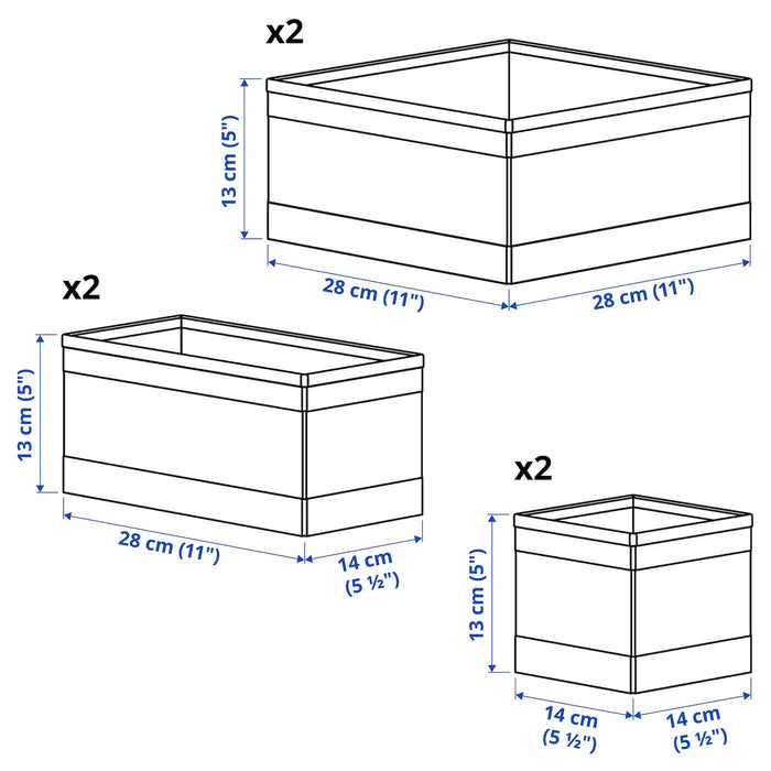 SKUBB box, set of 6, white