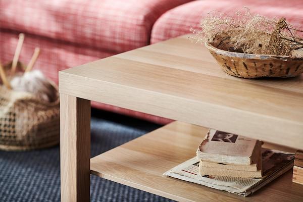 LACK coffee table 118x78 cm, white stained oak effect