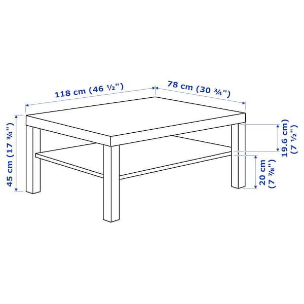 LACK coffee table 118x78 cm, white stained oak effect