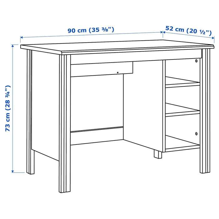 BRUSALI Desk, white 90x52 cm