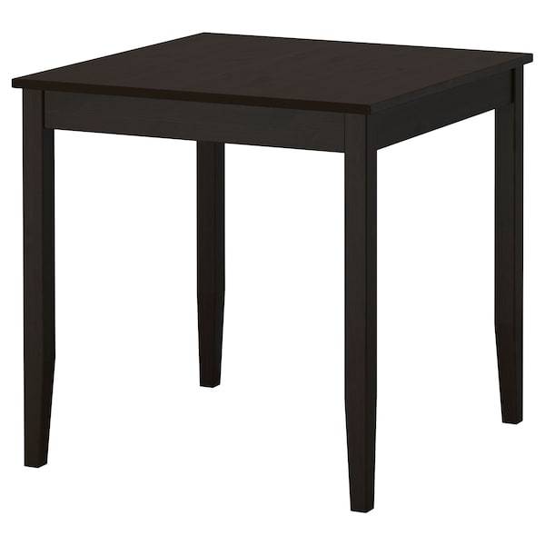 LERHAMN Table, black-brown 74x74 cm