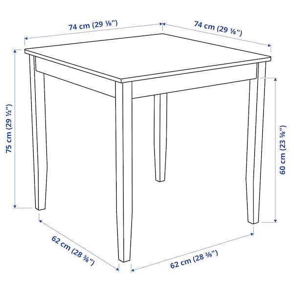 LERHAMN Table, black-brown 74x74 cm