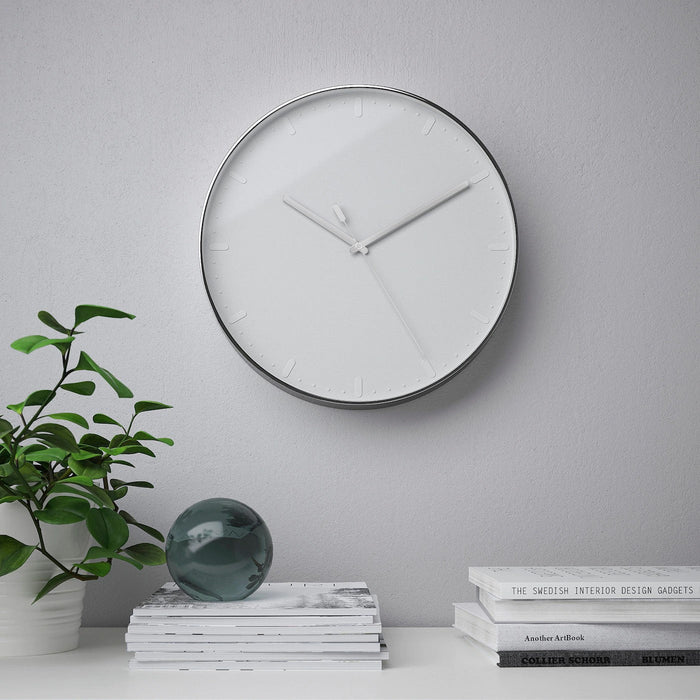 MALLHOPPA Wall clock, silver-colour, 35 cm