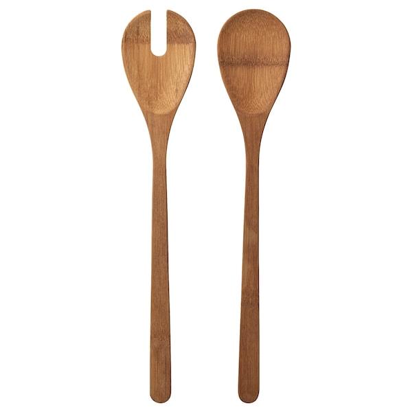 GRONSAKER 2-piece salad servers set, bamboo