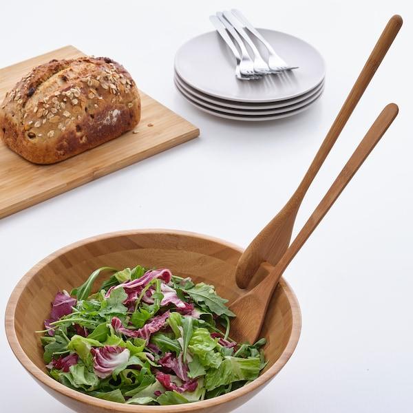 GRONSAKER 2-piece salad servers set, bamboo