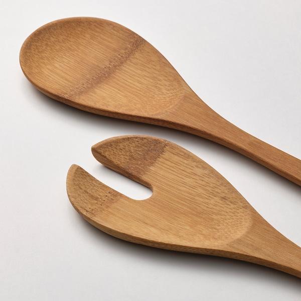 GRONSAKER 2-piece salad servers set, bamboo