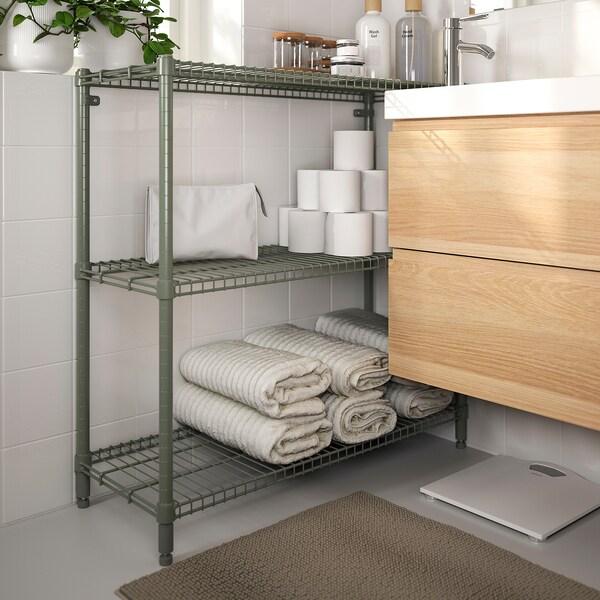 OMAR shelving unit, grey-green, 92x36x94 cm