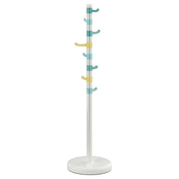 KROKIG clothes stand, white/multicolour, 128 cm