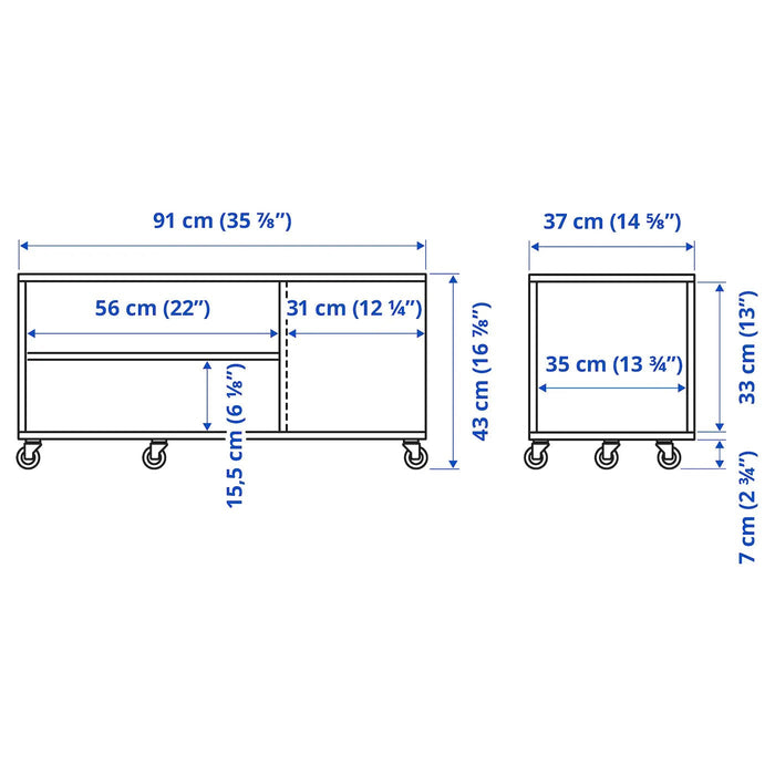 VIHALS Coffee table, white, 91x37 cm