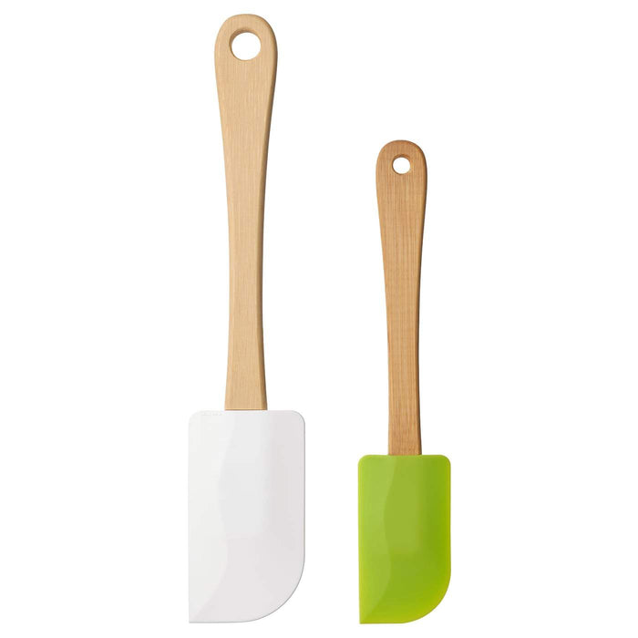 VINTER 2021 spatula, set of 2, bamboo/silicone white