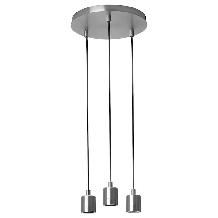 SKAFTET Triple cord set with ceiling mount, nickel-plated