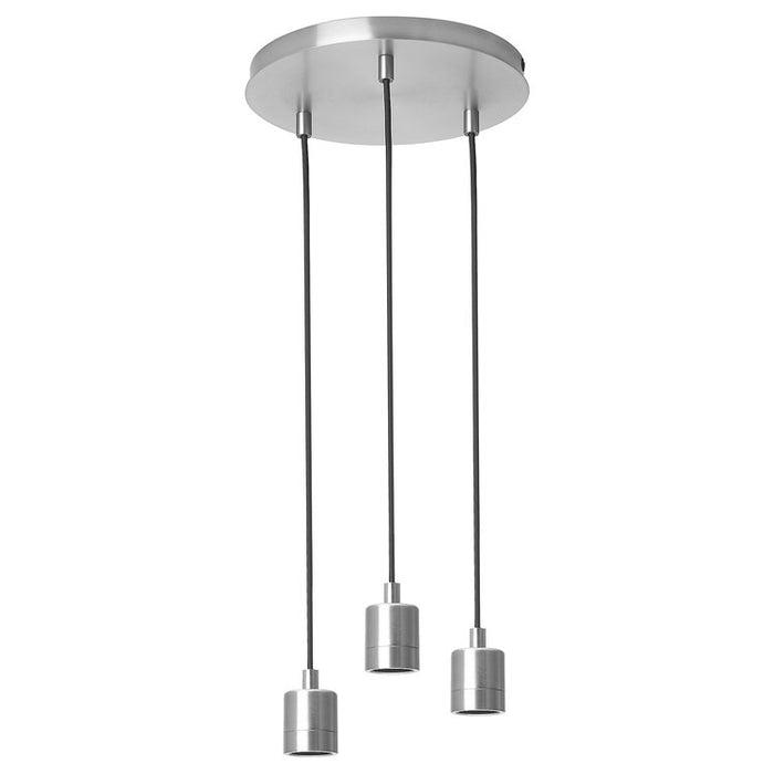 SKAFTET Triple cord set with ceiling mount, nickel-plated