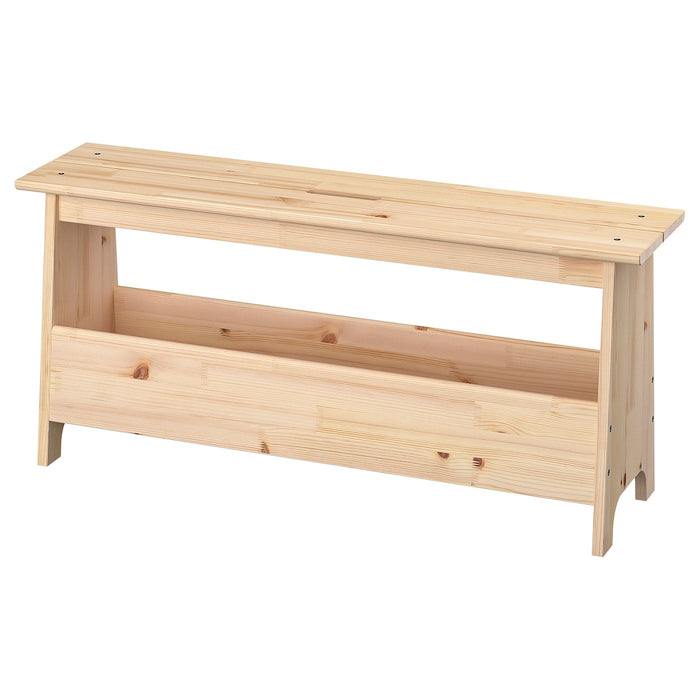 PERJOHAN Bench with storage, pine 100 cm