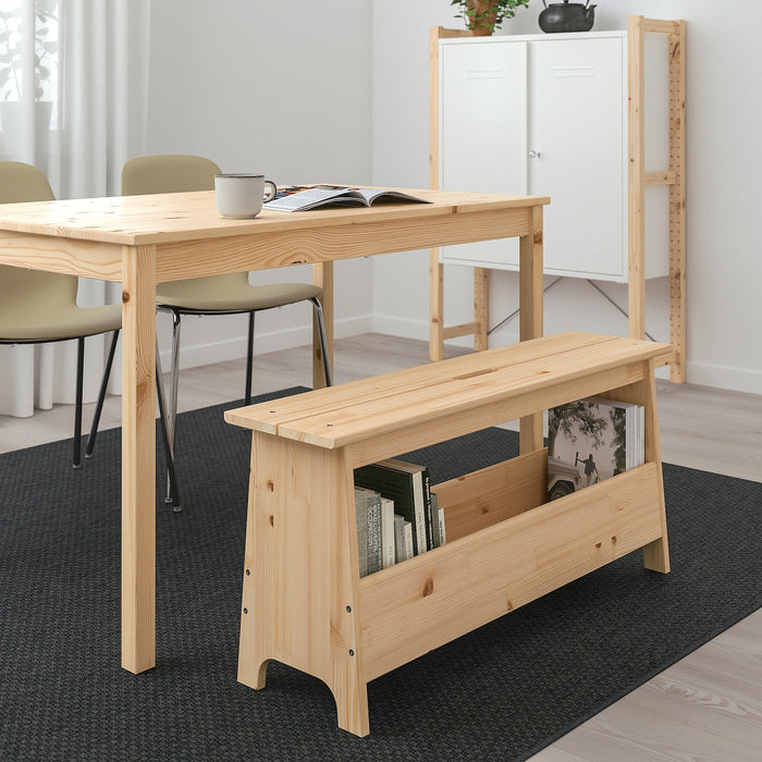 PERJOHAN Bench with storage, pine 100 cm