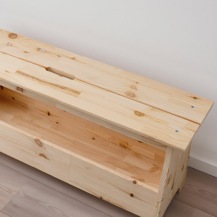 PERJOHAN Bench with storage, pine 100 cm