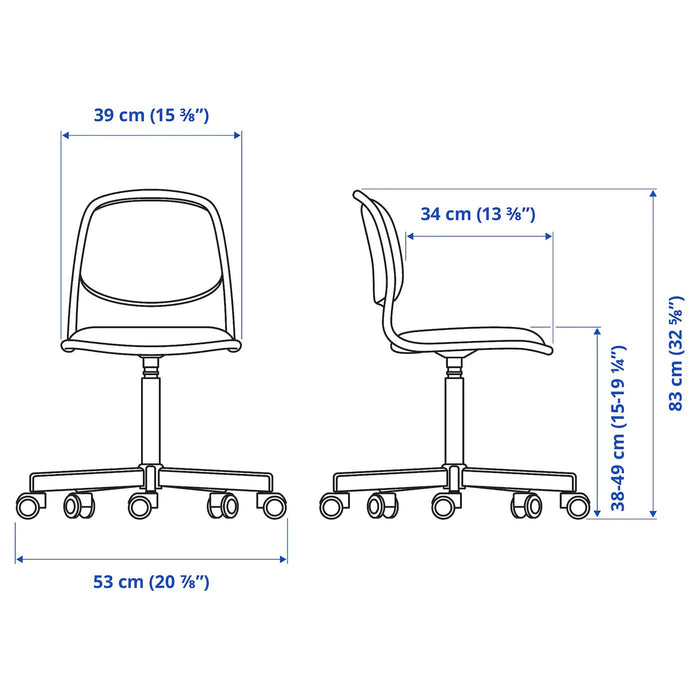 ORFJALL children's desk chair, white/Vissle light