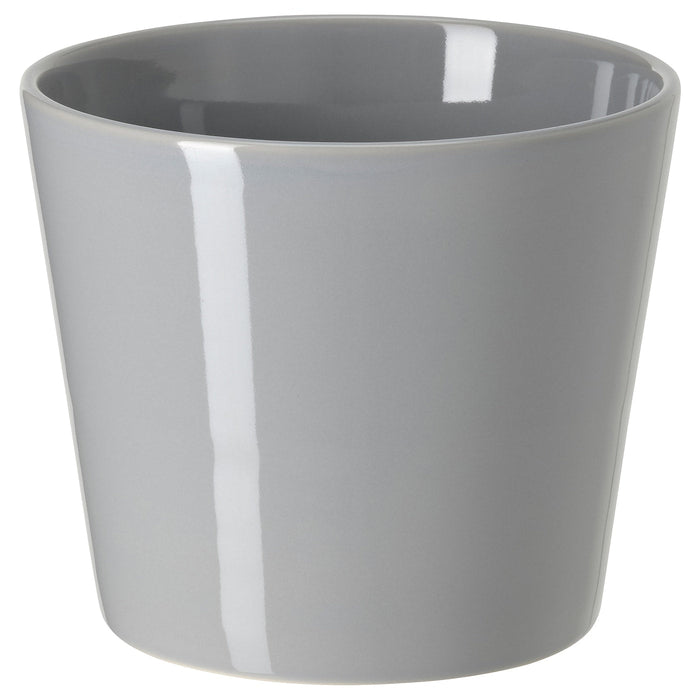 SKOGSVINBAR Plant pot, in/outdoor grey, 12 cm