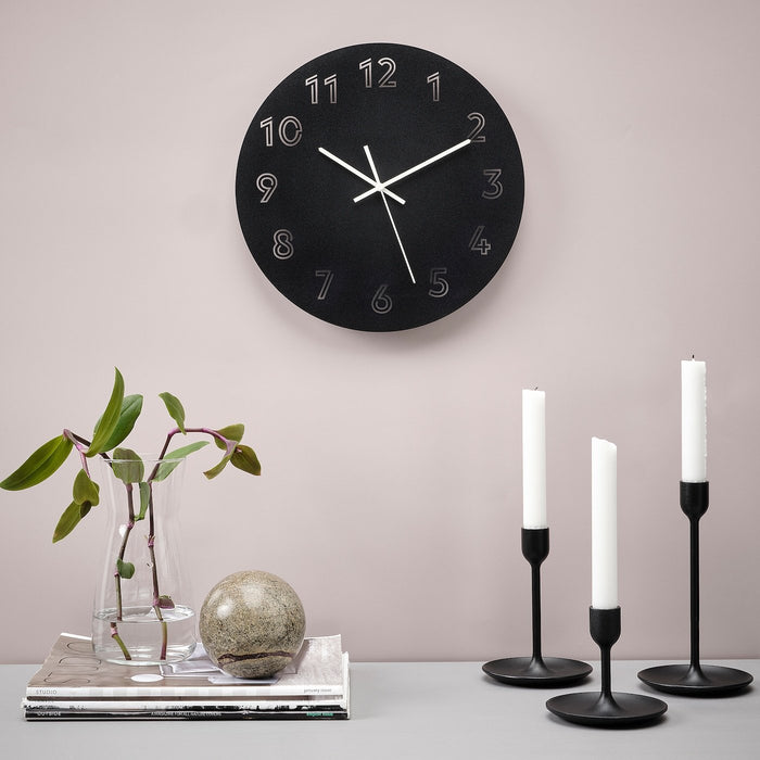 TUNNIS Wall clock, black30 cm