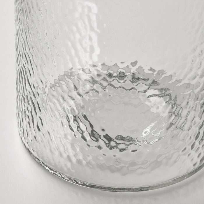 KONSTFULL vase, clear glass/patterned, 26 cm