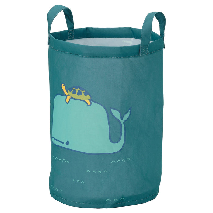 BLAVINGAD Storage bag, whale pattern/blue-green