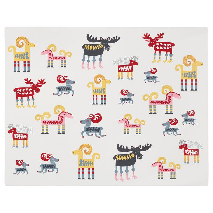 VINTERFINT Place mat, animal pattern multicolour, 35x45 cm