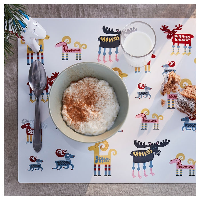 VINTERFINT Place mat, animal pattern multicolour, 35x45 cm