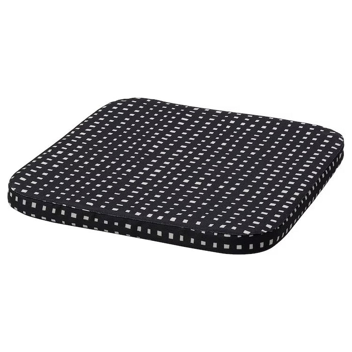 STAGGSTARR Chair pad, black/white, 36x36x2.5 cm