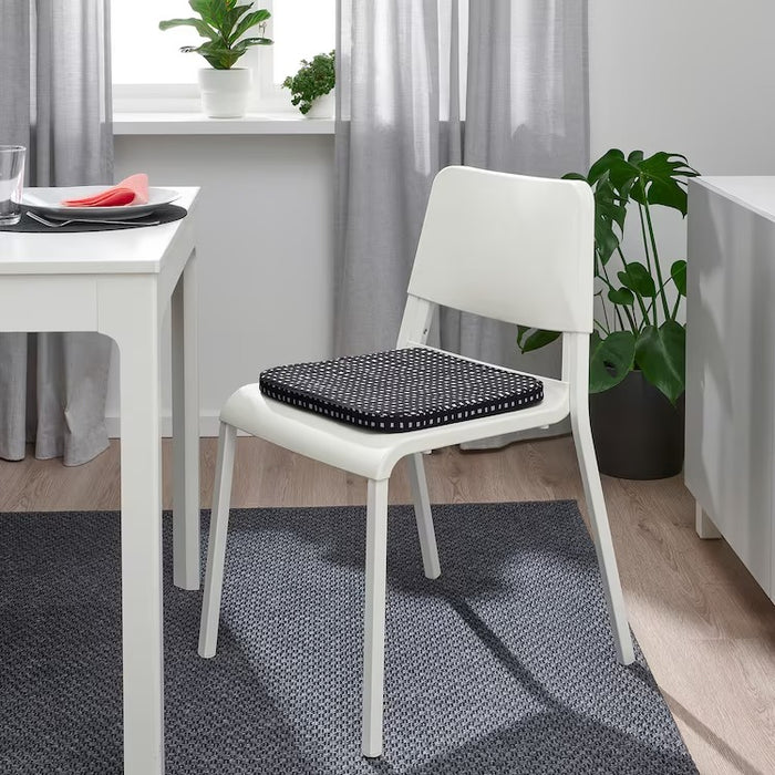 STAGGSTARR Chair pad, black/white, 36x36x2.5 cm