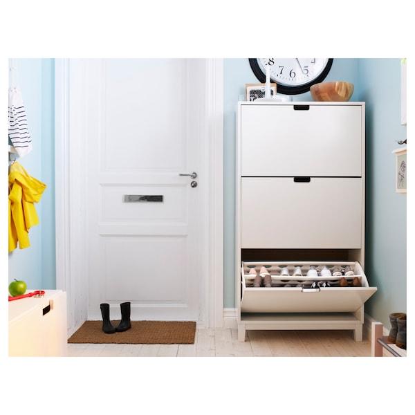 STALL Shoe cabinet with 3 compartments, white 79x29x148 cm