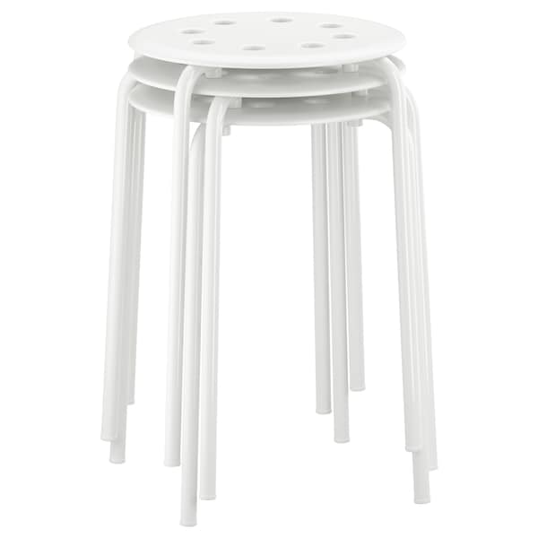 MARIUS Stool, white 45 cm