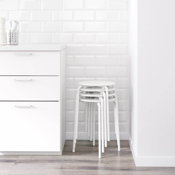 MARIUS Stool, white 45 cm